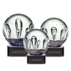 Employee Gifts - Serendipity Black on Paragon Base Spheres Glass Award