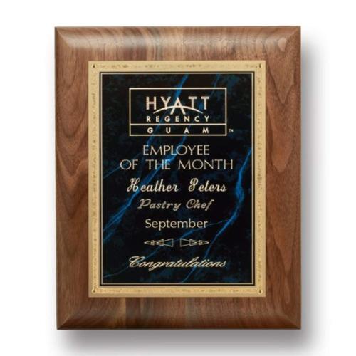 Corporate Awards - Award Plaques - Gemstone Walnut Plaque - Walnut/Lapis