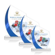 Employee Gifts - Wadebridge Full Color  Blue Peak Crystal Award