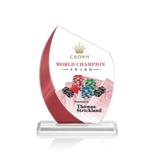 Corporate Awards - Wadebridge Full Color Red Peak Crystal Award