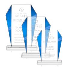 Employee Gifts - Newbury Blue Arch & Crescent Crystal Award