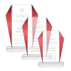 Employee Gifts - Newbury Red Arch & Crescent Crystal Award