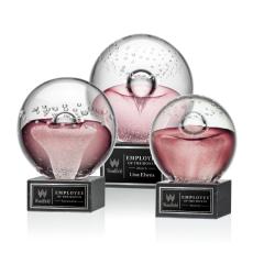 Employee Gifts - Jupiter Spheres on Square Marble Glass Award