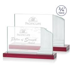 Employee Gifts - Colliseum Red Rectangle Crystal Award