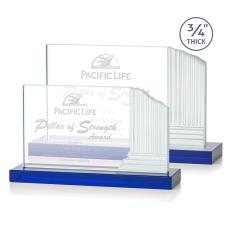 Employee Gifts - Colliseum Blue Rectangle Crystal Award