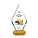 Cancun Full Color Amber Diamond Crystal Award