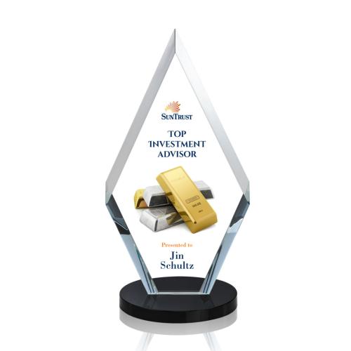 Corporate Awards - Cancun Full Color Black Diamond Crystal Award