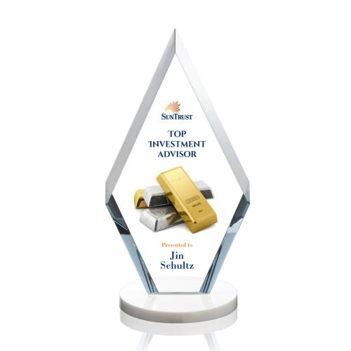 Corporate Awards - Cancun Full Color White Diamond Crystal Award