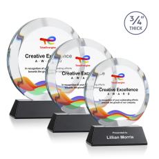 Employee Gifts - Gibralter on Newhaven Full Color Black Circle Crystal Award