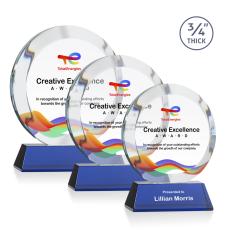 Employee Gifts - Gibralter on Newhaven Full Color Blue Circle Crystal Award