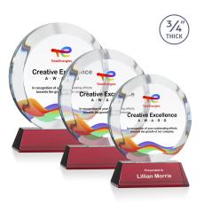 Employee Gifts - Gibralter on Newhaven Full Color Red Circle Crystal Award