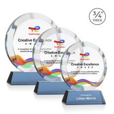 Employee Gifts - Gibralter on Newhaven Full Color Sky Blue Circle Crystal Award
