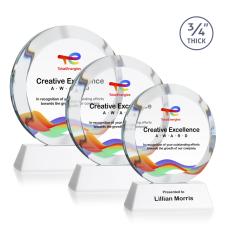 Employee Gifts - Gibralter on Newhaven Full Color White Circle Crystal Award