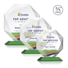 Employee Gifts - Bradford Full Color Green Crystal Award