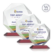 Employee Gifts - Bradford Full Color Red Crystal Award