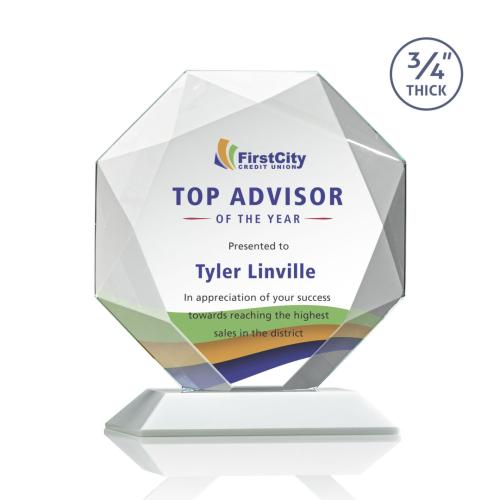 Corporate Awards - Bradford Full Color White Crystal Award