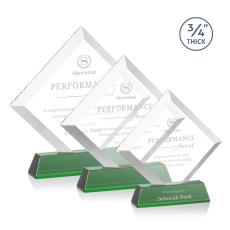 Employee Gifts - Belaire Green on Newhaven Diamond Crystal Award