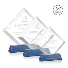 Employee Gifts - Belaire Blue on Newhaven Diamond Crystal Award