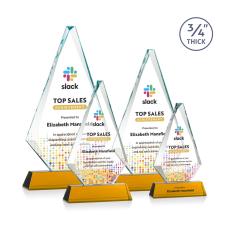 Employee Gifts - Windsor on Newhaven Full Color Amber Diamond Crystal Award