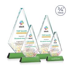 Employee Gifts - Windsor on Newhaven Full Color Green Diamond Crystal Award