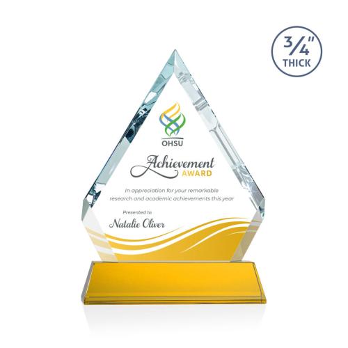 Corporate Awards - Apex Full Color Amber on Newhaven Diamond Crystal Award
