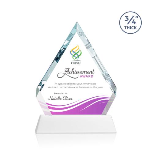 Corporate Awards - Apex Full Color White on Newhaven Diamond Crystal Award