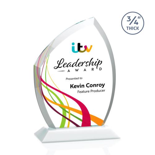 Corporate Awards - Daltry Full Color White Abstract / Misc Crystal Award