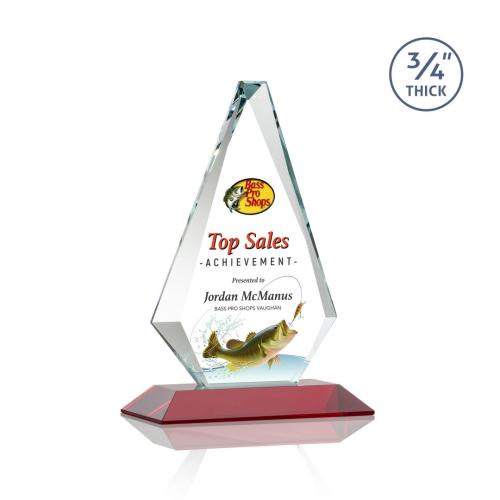 Corporate Awards - Windsor Full Color Red Diamond Crystal Award