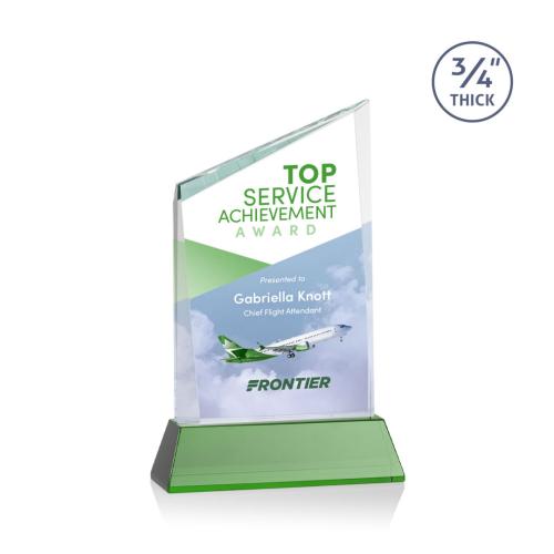 Corporate Awards - Scarsdale Full Color Green on Newhaven Peak Crystal Award