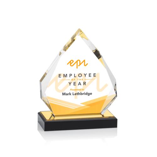 Corporate Awards - Beckenham Full Color Gold Acrylic Award