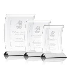 Dominga Silver Rectangle Crystal Award - Metal Awards