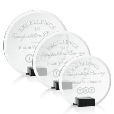 Employee Gifts - Bowie Black Circle Crystal Award