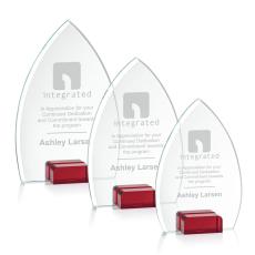 Employee Gifts - Aylin Red Arch & Crescent Crystal Award