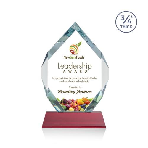 Corporate Awards - Royal Diamond on Newhaven Full Color Red Crystal Award