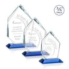 Employee Gifts - Deerhurst Ice Sky Blue Peak Crystal Award