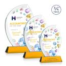 Wichita Full Color Amber on Newhaven Base Flame Crystal Award