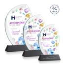 Wichita Full Color Black on Newhaven Base Flame Crystal Award