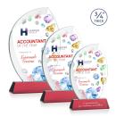 Wichita Full Color Red on Newhaven Base Flame Crystal Award