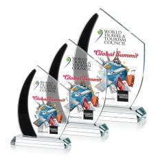 Hausner Full Color Black Peak Crystal Award - Crystal Awards