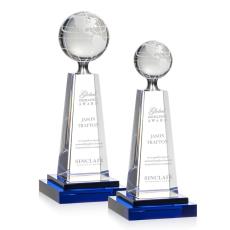 Employee Gifts - Marin Globe Obelisk Crystal Award