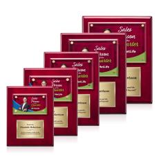 Employee Gifts - Gossamer Full Color Plaque - Rosewood/Gold