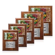 Employee Gifts - Gossamer Full Color Plaque - Walnut/Silver