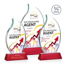 Employee Gifts - Croydon Full Color Red on Newhaven Flame Crystal Award