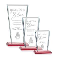 Employee Gifts - Chatham Red Rectangle Crystal Award