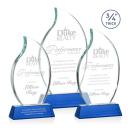 Croydon Blue on Newhaven Base Flame Crystal Award