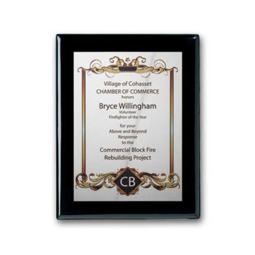 Corporate Awards - Award Plaques - SpectraPrint™ Plaque - Ebony Silver