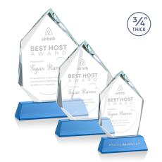 Employee Gifts - Deerhurst Ice Sky Blue on Newhaven Peak Crystal Award