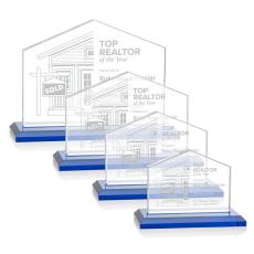 Employee Gifts - Domicile Blue Arch & Crescent Crystal Award
