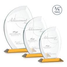 Employee Gifts - Wichita Amber Flame Crystal Award