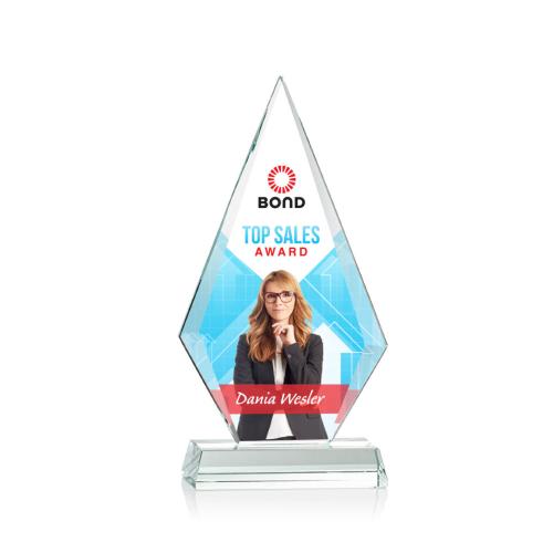 Corporate Awards - Crystal Awards - Capricia Full Color Diamond Crystal Award